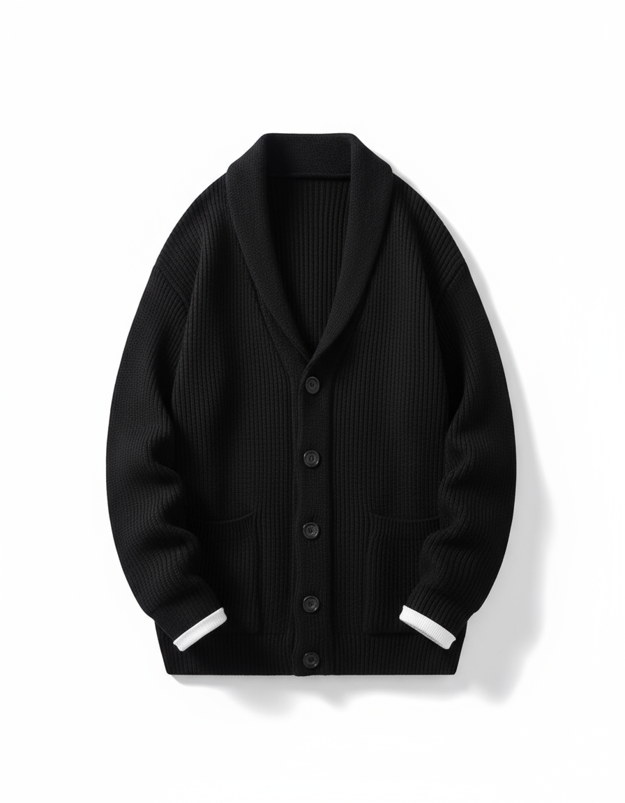 Men's Plus Size Button Down Long Sleeve Cardigan