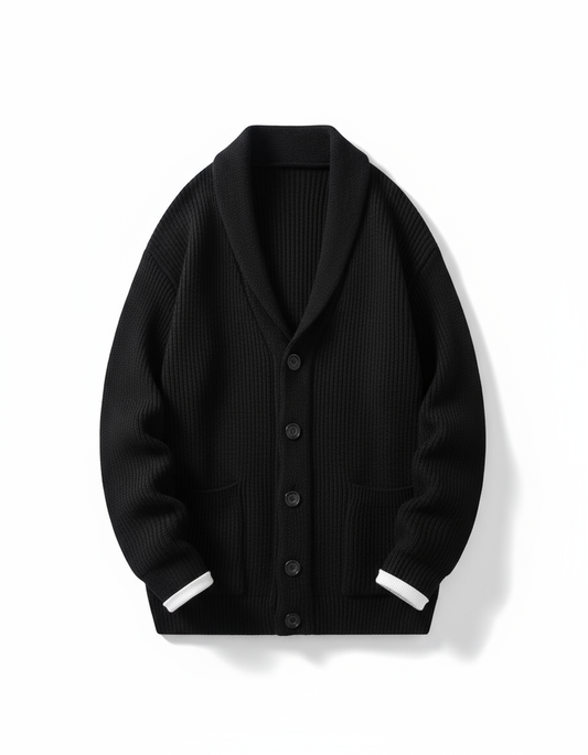 Men's Plus Size Button Down Long Sleeve Cardigan