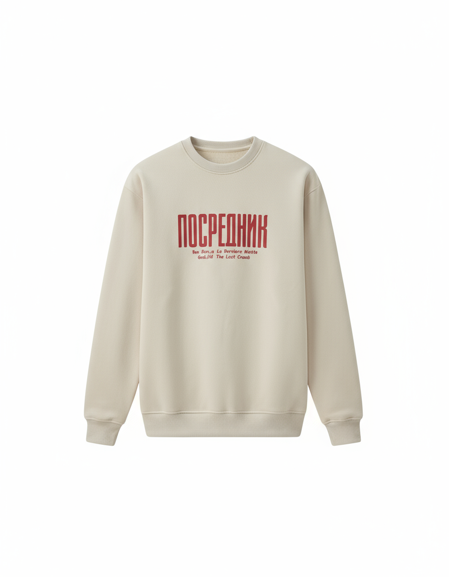 Men's Plus Size Letter Round Neck Long Sleeve Sweatshirt